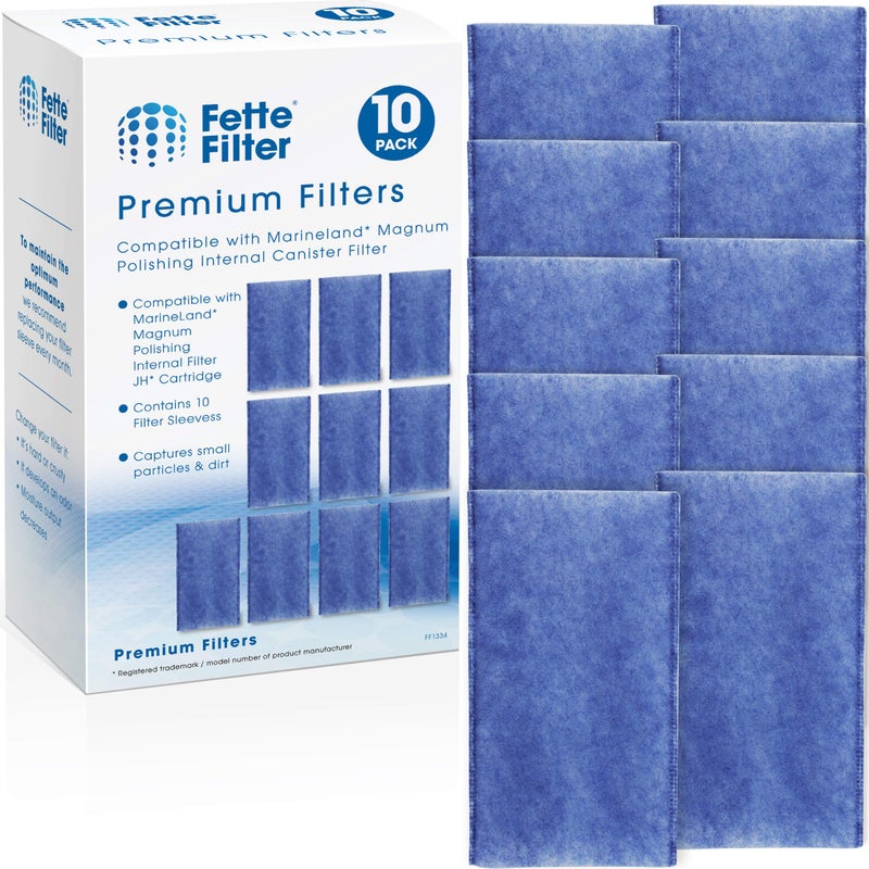 Fette Filter - 10 Pack Polishing Internal Canister Filter Compatible with MarineLand Magnum Polishing Internal Filter JH Cartridge - Image 1